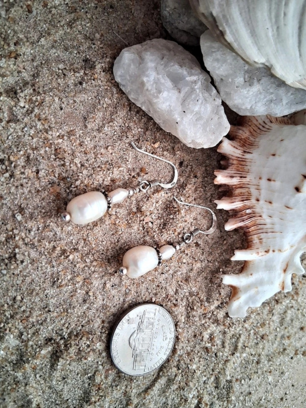 Freshwater Potatoe Pearl Drop Earrings